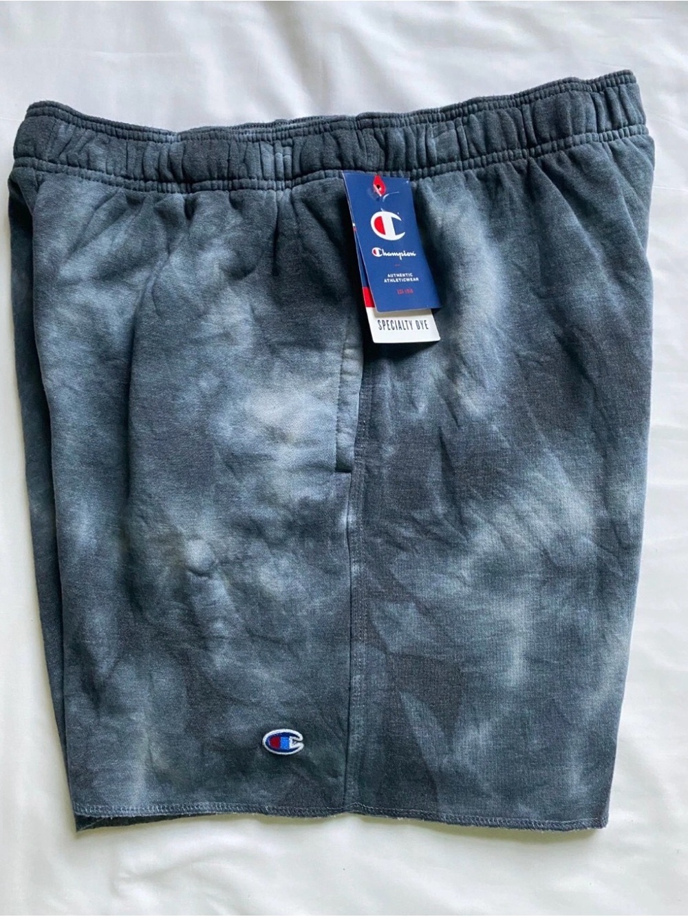 Champion Men’s Black Gray Crush Tie-Dye Sweatshorts sz Small